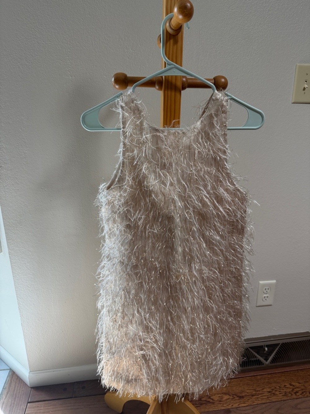 Zara Shimmery Glitter Eyelash Sleeveless Dress, Youth 13-14